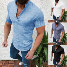 Load image into Gallery viewer, Men shirt Summer Casual Blouse Cotton Linen shirt