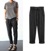 Load image into Gallery viewer, M-6XL Plus Size Women Pants Linen Cotton Casual Harem Pants Candy Candy