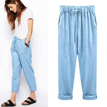 Load image into Gallery viewer, M-6XL Plus Size Women Pants Linen Cotton Casual Harem Pants Candy Candy