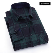 Load image into Gallery viewer, Quality Flannel Plaid Men Shirt Cotton Spring Autumn Casual Long Sleeve Dress Shirts