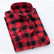 Load image into Gallery viewer, Quality Flannel Plaid Men Shirt Cotton Spring Autumn Casual Long Sleeve Dress Shirts