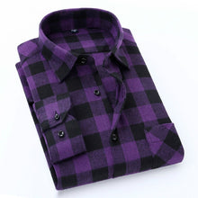 Load image into Gallery viewer, Quality Flannel Plaid Men Shirt Cotton Spring Autumn Casual Long Sleeve Dress Shirts