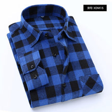 Load image into Gallery viewer, Quality Flannel Plaid Men Shirt Cotton Spring Autumn Casual Long Sleeve Dress Shirts