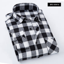 Load image into Gallery viewer, Quality Flannel Plaid Men Shirt Cotton Spring Autumn Casual Long Sleeve Dress Shirts