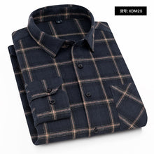 Load image into Gallery viewer, Quality Flannel Plaid Men Shirt Cotton Spring Autumn Casual Long Sleeve Dress Shirts