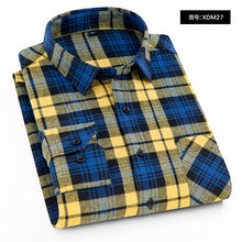 Load image into Gallery viewer, Quality Flannel Plaid Men Shirt Cotton Spring Autumn Casual Long Sleeve Dress Shirts