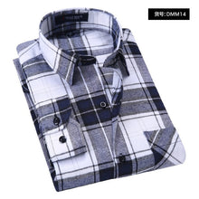 Load image into Gallery viewer, Quality Flannel Plaid Men Shirt Cotton Spring Autumn Casual Long Sleeve Dress Shirts